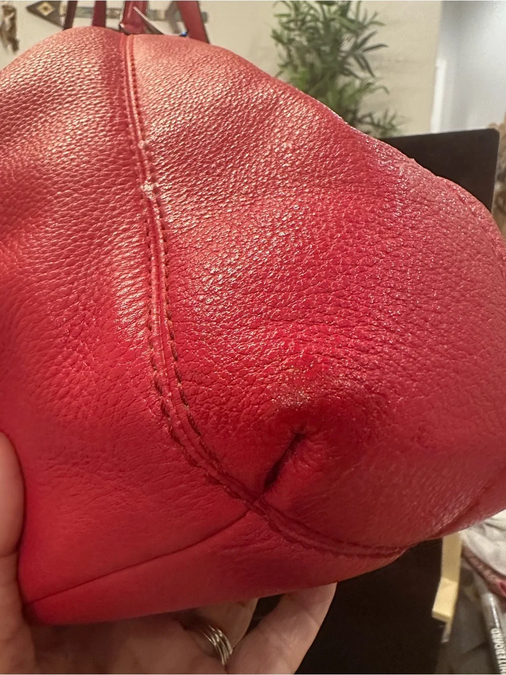 Coach #265 Lexy Red/RaspberryPebbled Leather Shoulder Bag